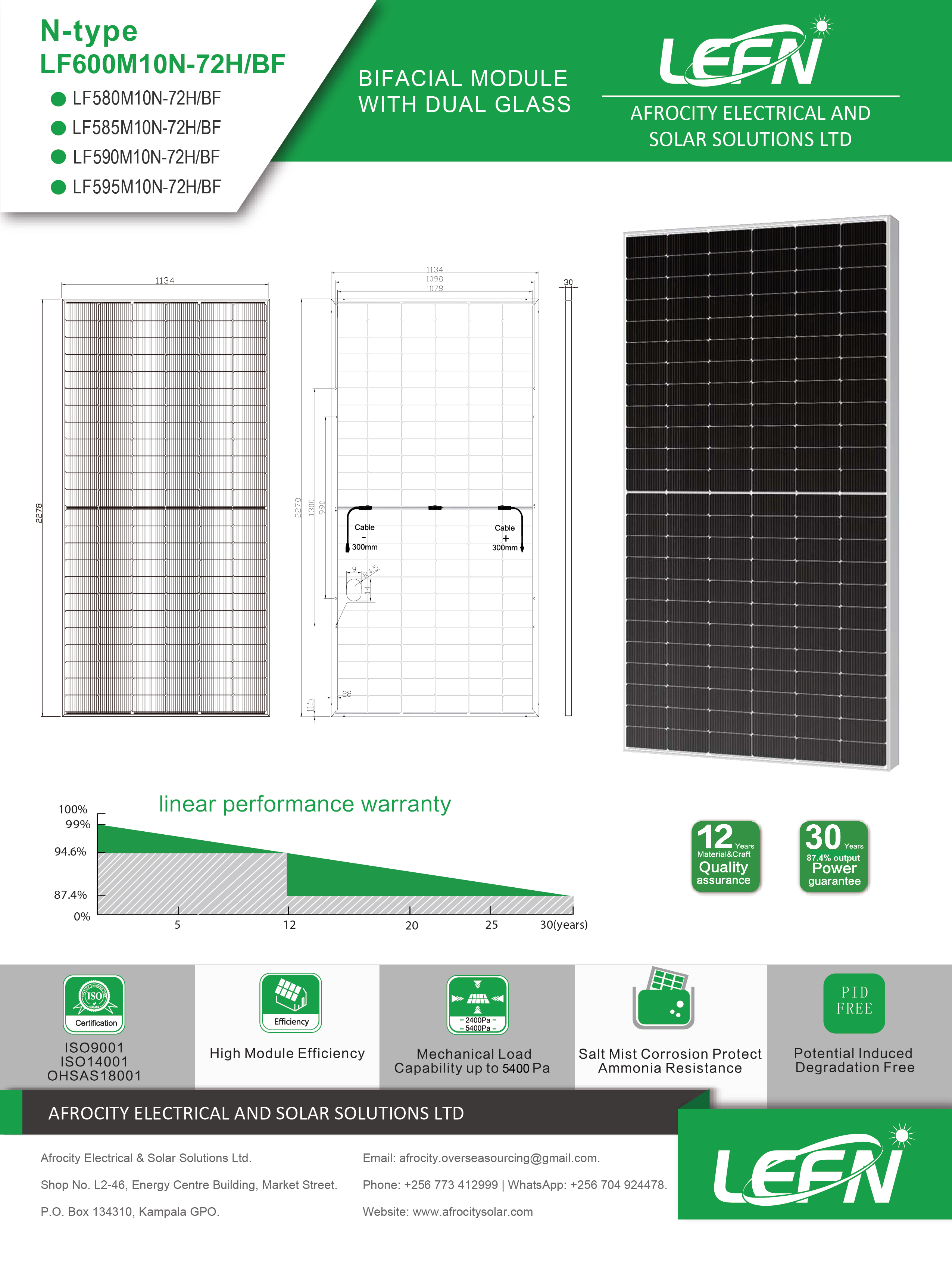 LEFN N-Type Bifacial 580-595W